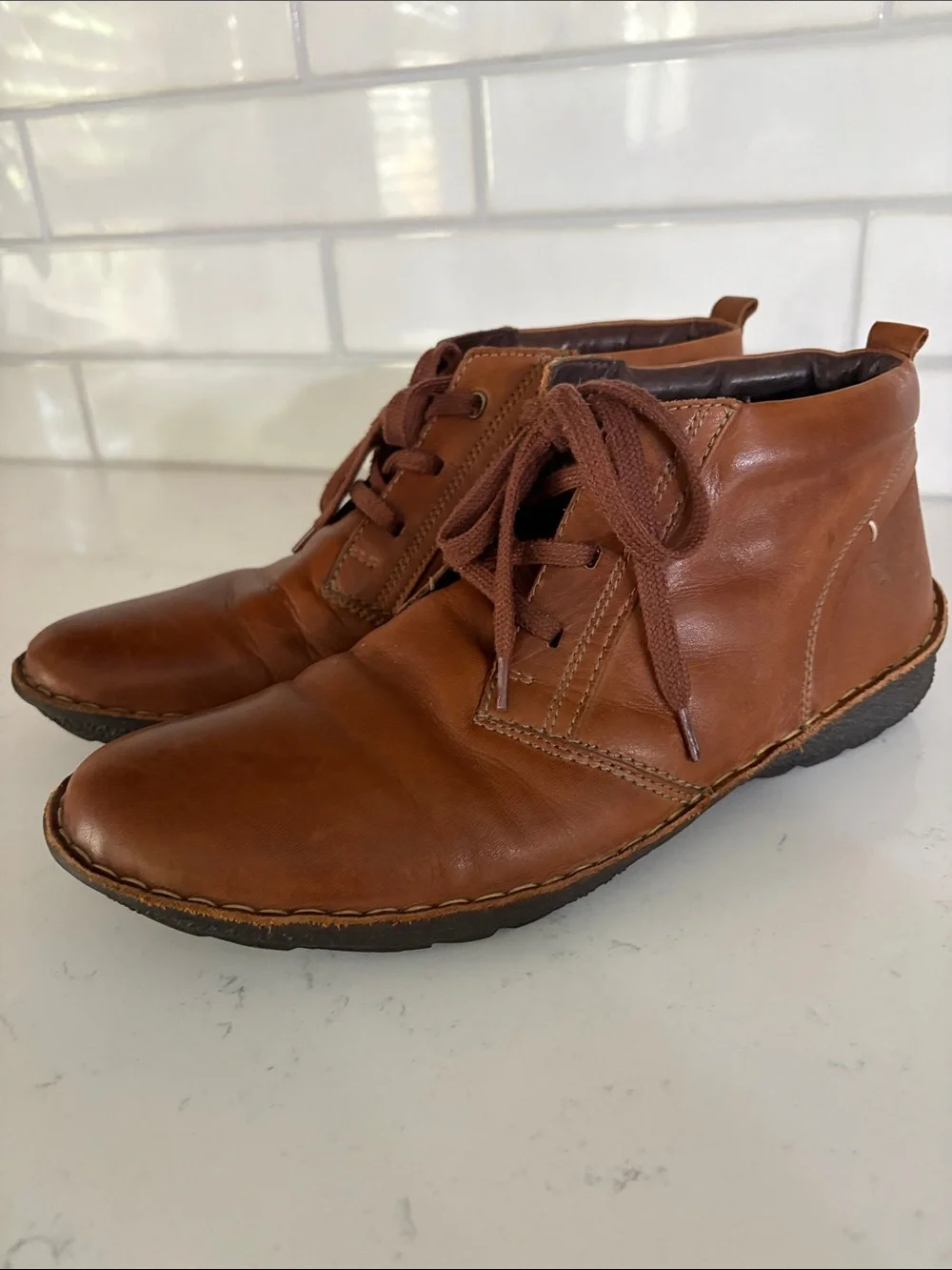 Men's Brown Leather Lace-Up Pikolinos Chile Chukka Boots (43)